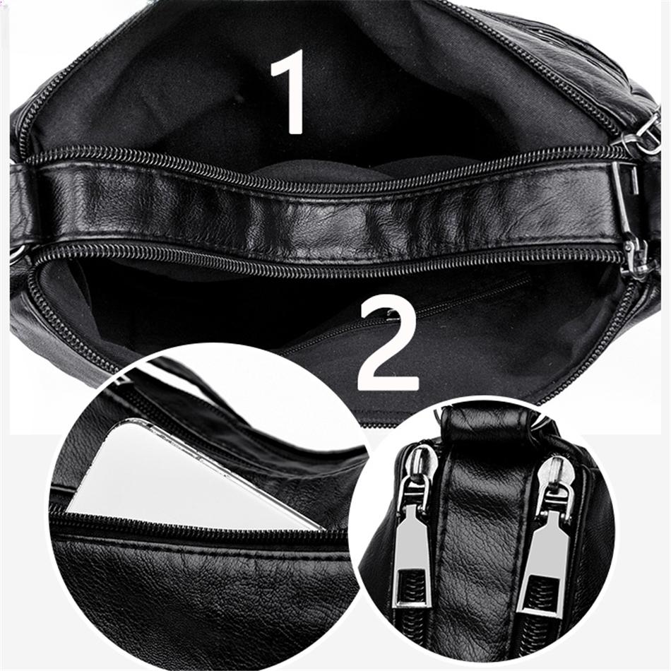 High Quality Women's Soft Leather Shoulder Bags Multi-Layer Pockets Classic Crossbody Bag Luxury Designer Handbags and Purses