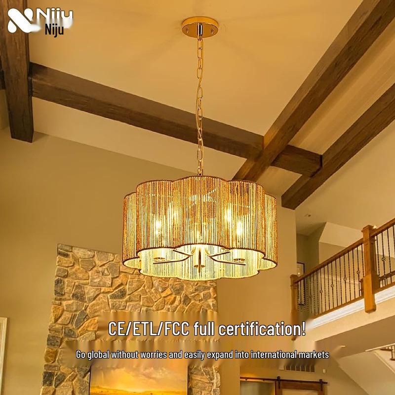 Bohemian Rattan Ceiling Light for European-Style Bedrooms & Hallways