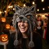Gothic Style Halloween Crochet Hood Kit for Adults Handmade Pumpkin Bat Cat  For Beginner