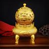 Brass Qiankun Divine Beasts Incense Burner - Fortune Buddha Ornament for Home or Office.
