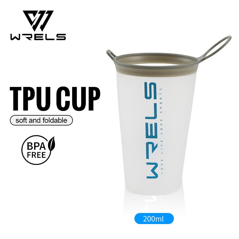 WRELS 200ml Foldable Sports Water Cup Outdoors Traveling Sport Climbing Marathon-BPA Free Water Cup белый