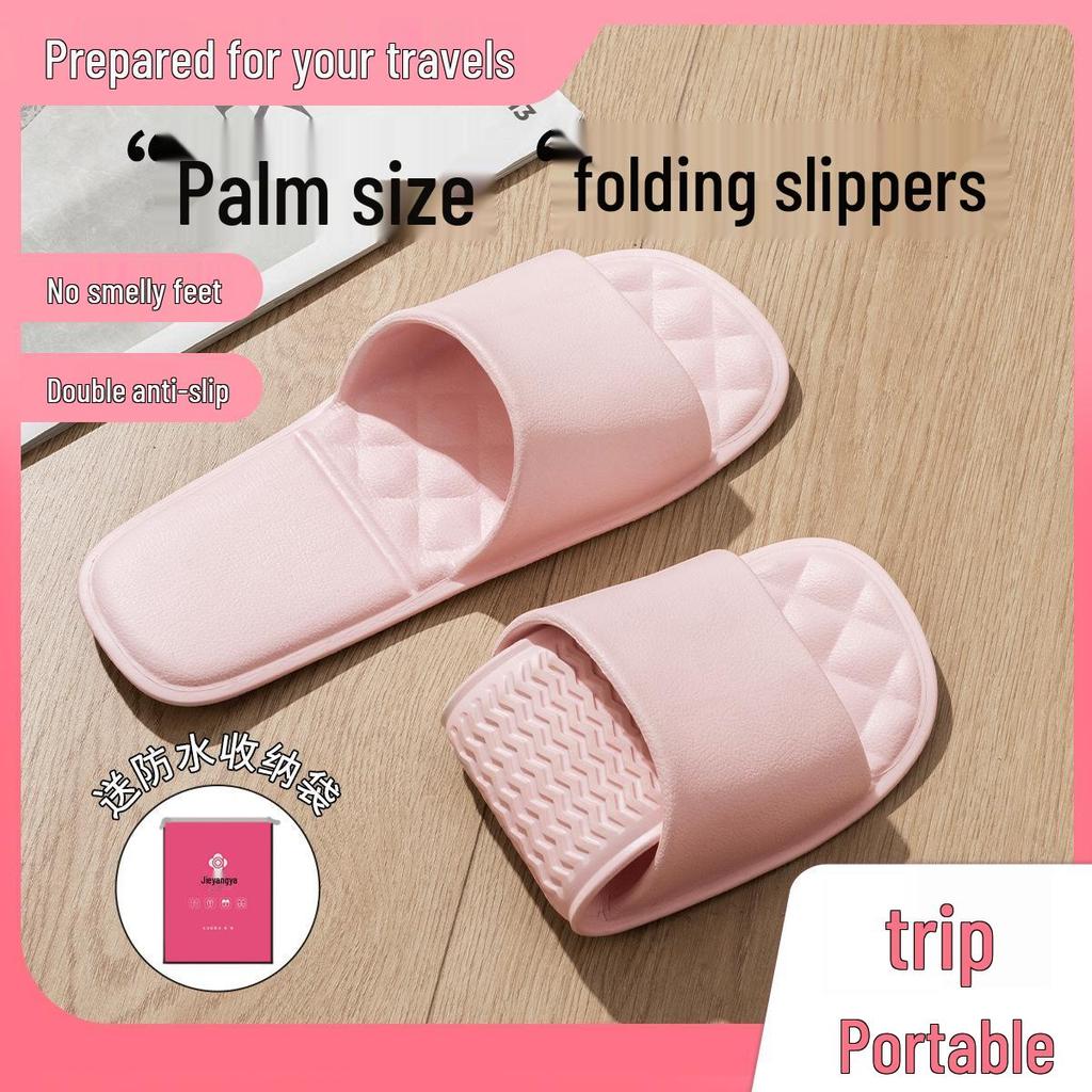 Jieliya Foldable Non-Slip Travel Slippers for Men & Women