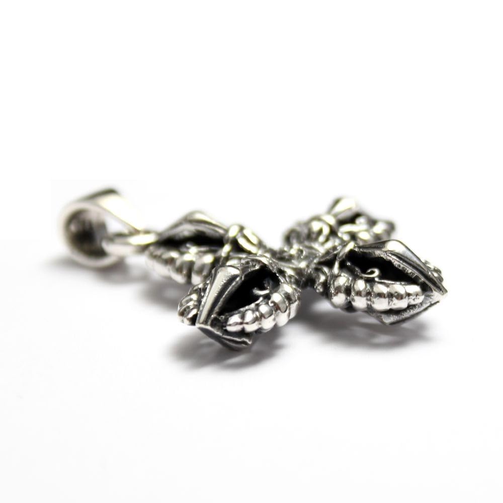 [Mizar] Tibetan Karma Double Dorje Pendant, Sterling Silver 925, Amulet, Men's & Women's