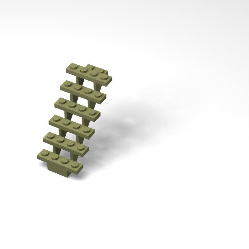 1KG 30134-Compatible Architectural Building Blocks, 7x4x6 Ladder Stairs