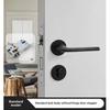 Black American Style Indoor Door Lock, Integrated Magnetic Silent Wooden Door Handle, Universal Home Bedroom Lock