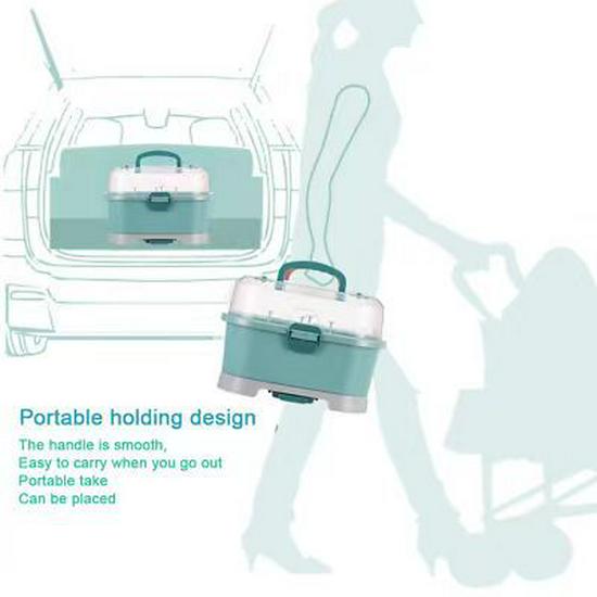 Handheld Baby Bottle & Tableware Storage Box with Dustproof Drying Rack