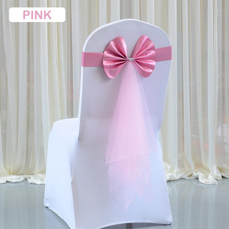 30/20/10PCS Chair Sashes Stretch Spandex Chair Bow Knot Bands With Butterfly Organza Ribbon Wedding Banquet Fair Meeting Decor