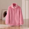 Women's Coral Fleece Jacket  Autumn  Winter Loose Warm Plush Jacket Stand Collar Thick Cotton Plush Jacket