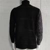 Men's Plus Size Color Block Buckle Knit Cardigan - High-Neck Long Sleeve Sweater for Autumn/Winter