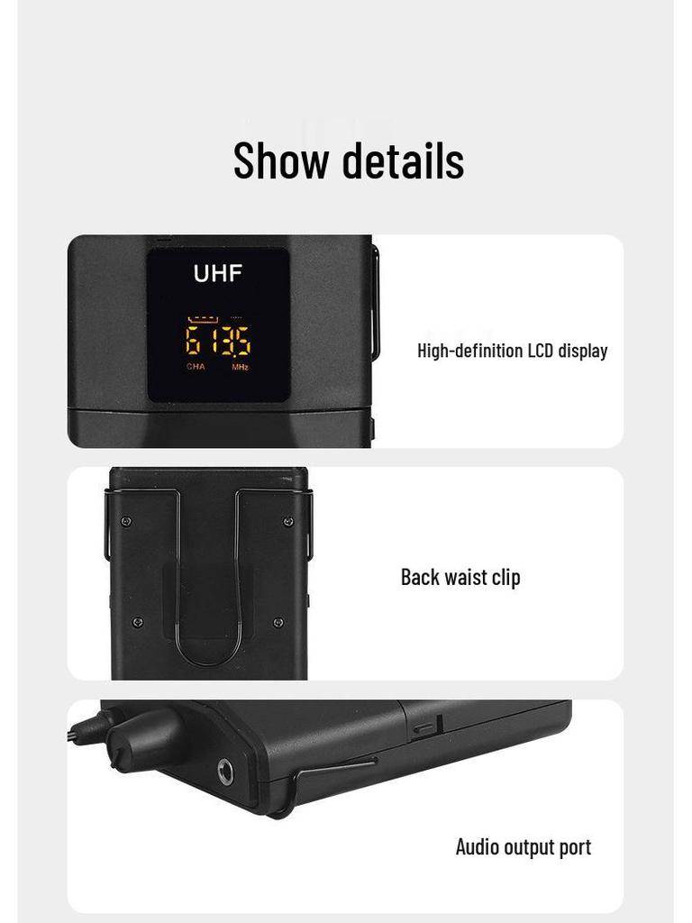 Wireless Lavalier Headset Microphone for Singing, Stage, and Outdoor Use - Anti-Howling for Live Streaming and Teaching