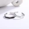 925 Sterling Silver Linetype Black White Adjustable Rings For Women Engagement Luxury Designer Jewelry Accessories