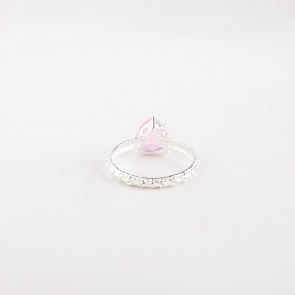 Morganite Gemstone 925 Sterling Silver Jewelry Handmade October Birthstone Ring CZR-10-3