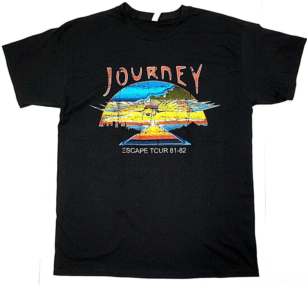 T-shirt JOURNEY Escape Tour Tee Rock Classico 100% Cotone Uomo Nero Nuova