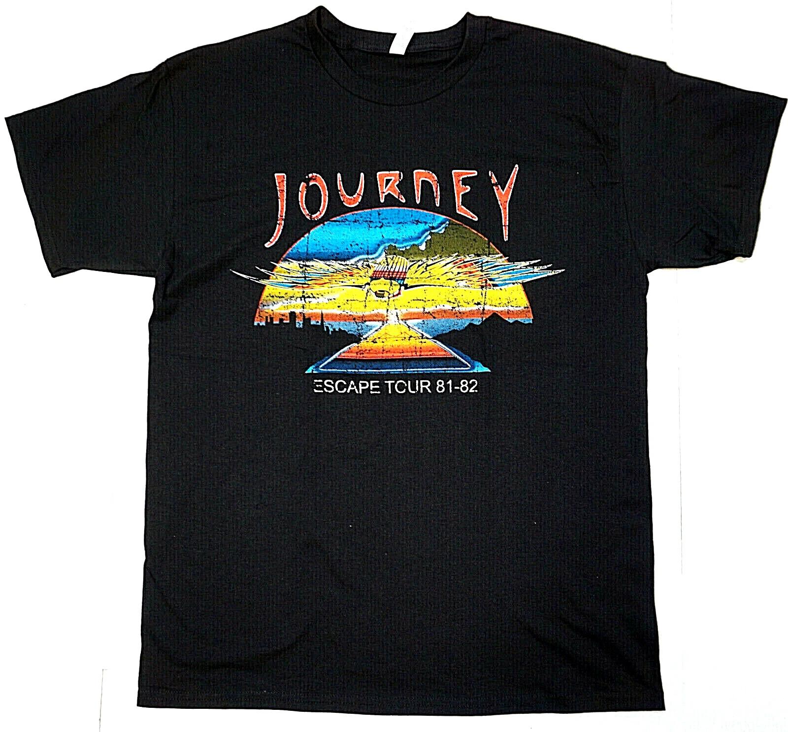 

JOURNEY T-shirt Escape Tour Tee Classic Rock 100% Cotton Men s Black New XL