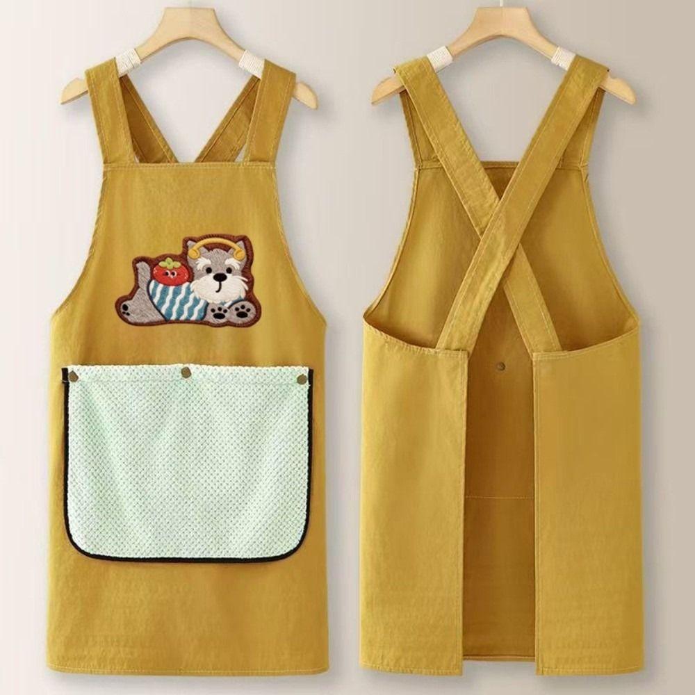 Dirt-Proof Waterproof Oil Resistant Apron Lightweight Cross Back Work Apron  Household Cleaning