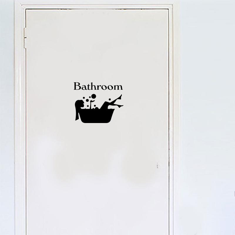Adesivo Vinilico per Porta Ora del Bagno Decalcomania Artistica Rimovibile per Bagno Adesivi per Porte Bagno Impermeabile Fai da Te Creativo Adesivo Murale