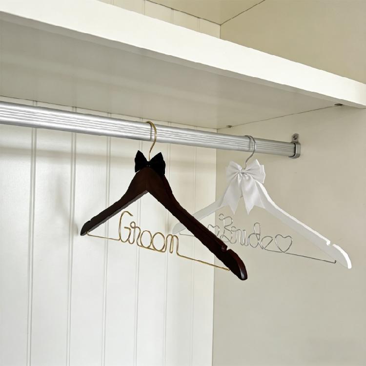 Solid Iron Hanger Engraved Bride Grooms Name Unique Wedding Bachelorette Party Decors