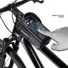 Handyhalter Tasche für Fahrrad Fahrradzubehör Vorderrahmen Lenker Oberrohr Handy Tasche mit Regenschutz Kompatibel mit Handys unter 6,8 Zoll