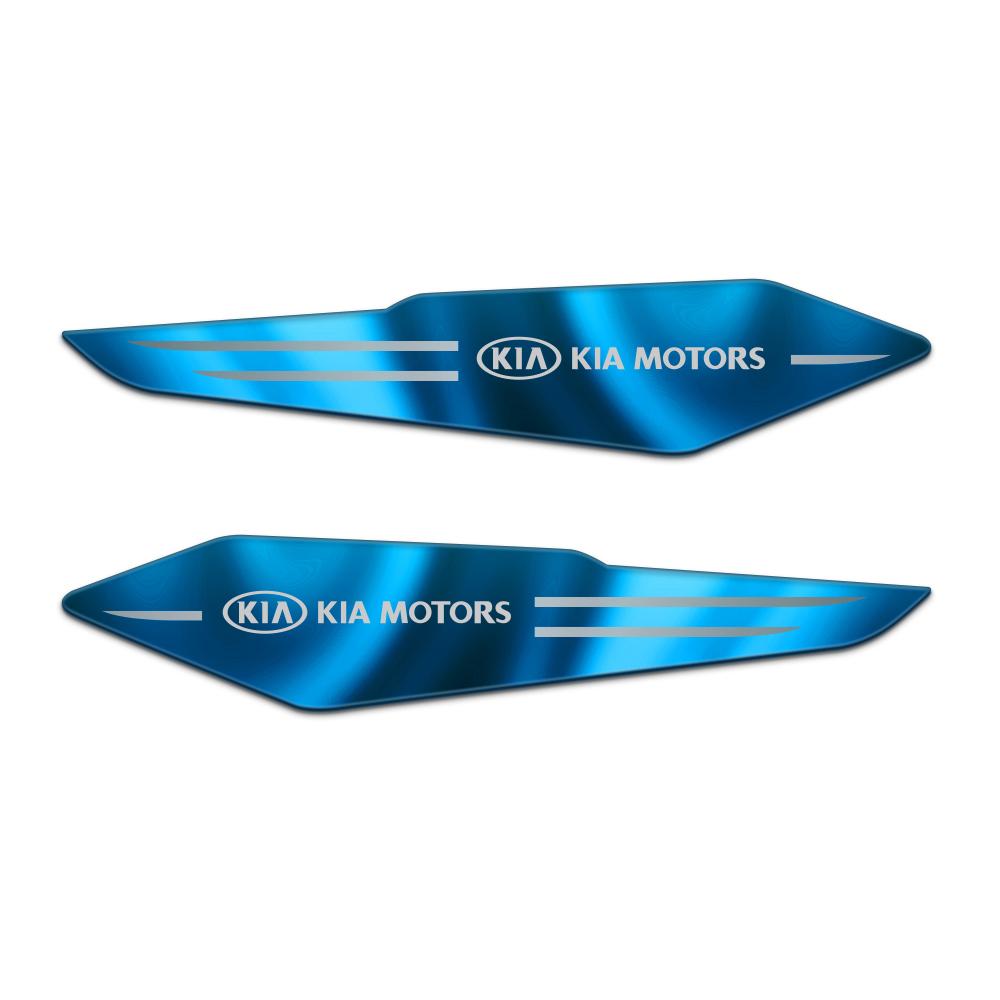 

2026 Hot Car Sticker 2Pcs Car Styling Reflective Metal Body Fender Logo Sticker For KIA EV6 Stinger RIO Sorento Picanto Ceed Bor синій