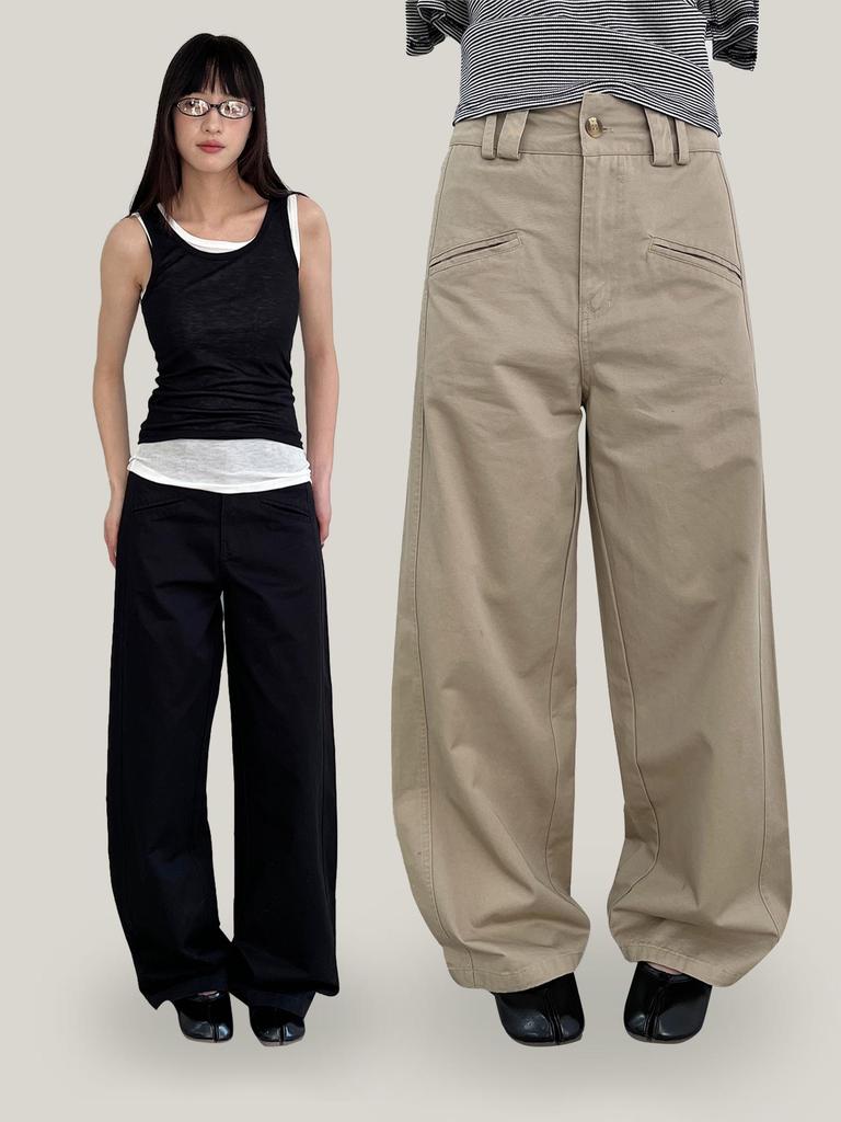 Yuyi Spring 2026 Women's American Style Wide-Leg Casual Pants with Single Pocket