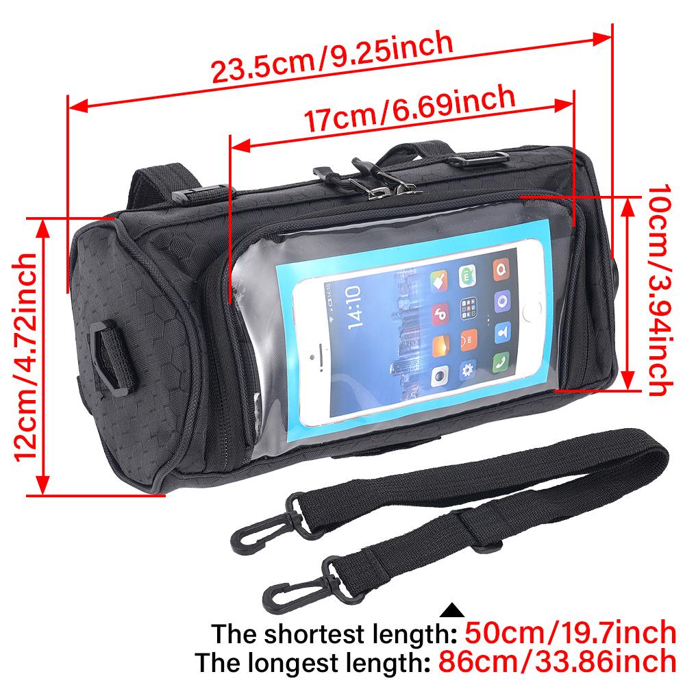 Black/red/blue Electric Car Bag Storage Bag Electric Car Bag Front Suspension Transparent Waterproof Mobile Phone Bag