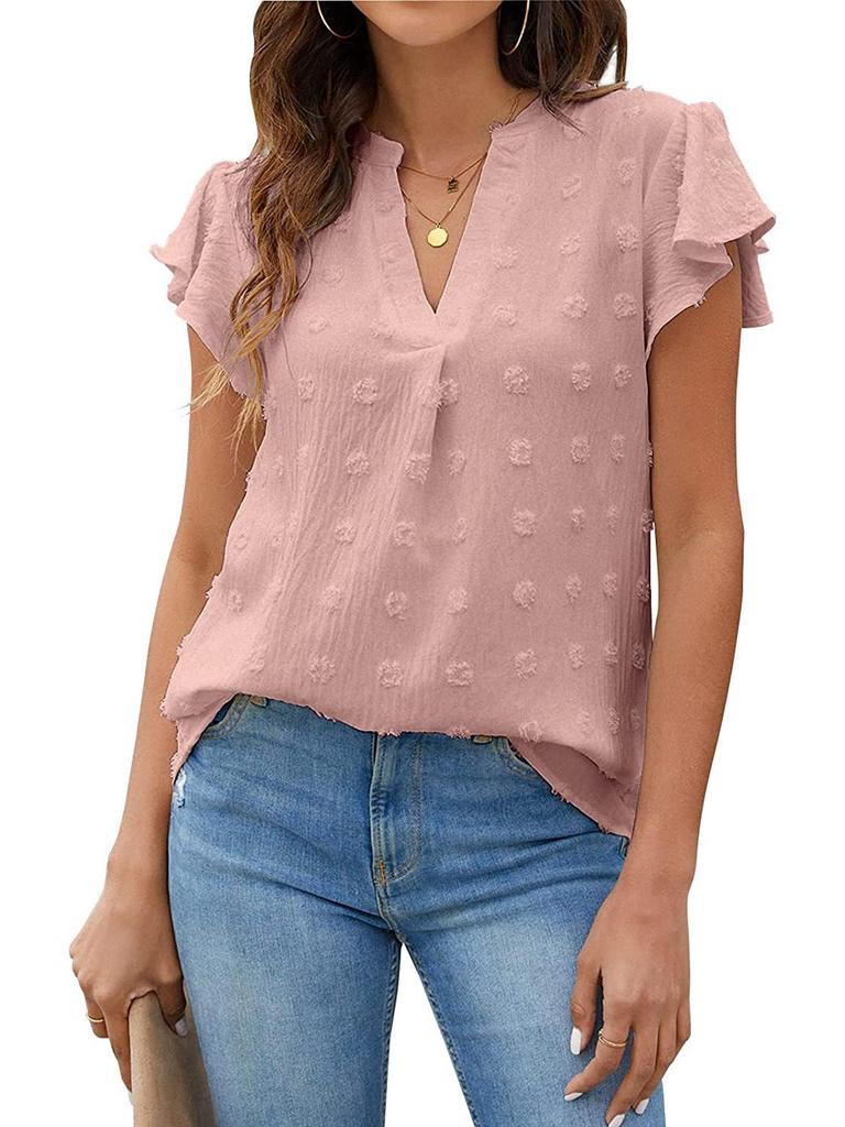 European and American Women's Ruffle Chiffon Summer Shirt