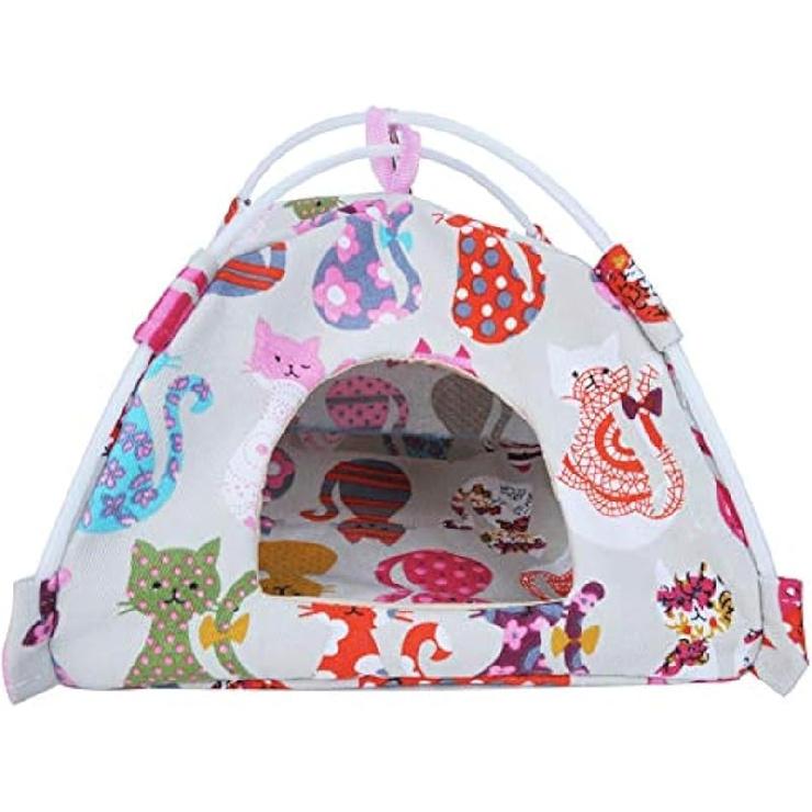 Bird Hammock Tent Nest Parrot Hanging Hut Conure House Parakeet Sleeping Bed Cute Toy Gift Small Animal Squirrel Ferret Habibat (White, Medium) Small