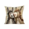 Retro Cartoon Cute Donkey Pillowcase, Skin-friendly Short Plush Sofa Decoration Cushion Cover