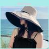 Cappello Estivo Parasole a Tesa Larga per Donna Spiaggia Esterno Protezione UV Tessuto di Cotone