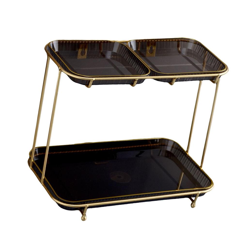 Modern Bathroom Cosmetic Storage Rack Organizer Display Stand Makeup Tray 2 Tier Box Holder