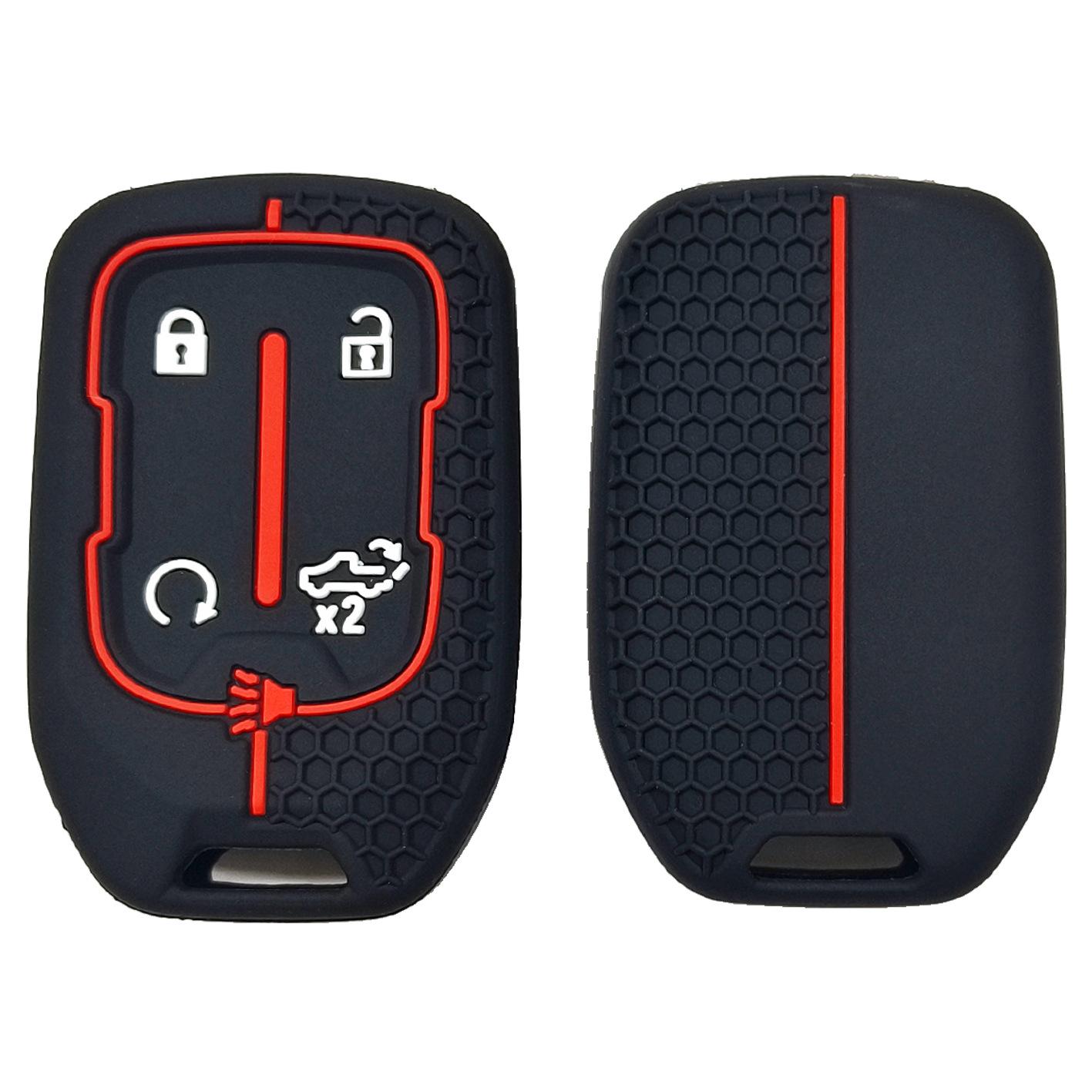 

Rubber Car Key Cover Silicone Protector Case for CHEVROLET Silverado Suburban for GMC Sierra 1500 2500HD 3500HD Terrain Acadia чорний