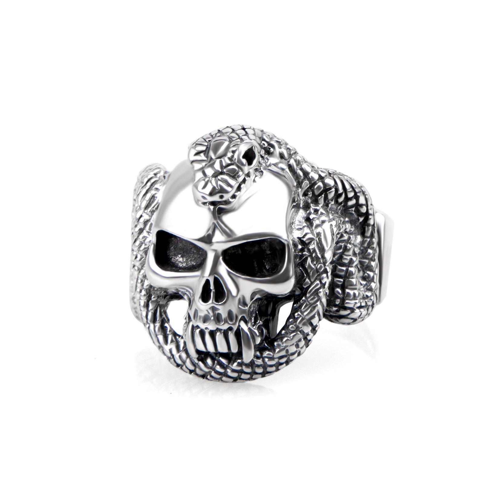 

Jade Angel S925 Sterling Silver Adjustable Skull Ring: Unisex and Versatile 925 Silver