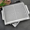 Grilling Tray Stainless Steel Grill Pan Perforated Design Food-Grade Material Efficient Heat Distribution Easy Cleanup