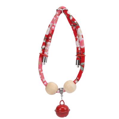 Pet Rabbits Decoration Collar Adjustable Collar with Bell Pendant for Small AnimalsRed with Red