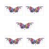 5 Sheets Colorful Butterfly Flower Tattoo Stickers, Waterproof Temporary Body Art, Hypoallergenic Floral Chest Back Decals for Women Girls