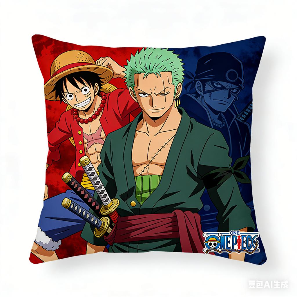 One Piece Pillow Cover Anime Fan Favorite Character Print Decorative Pillowcase for Bedroom Living Room and Anime Enthusiasts