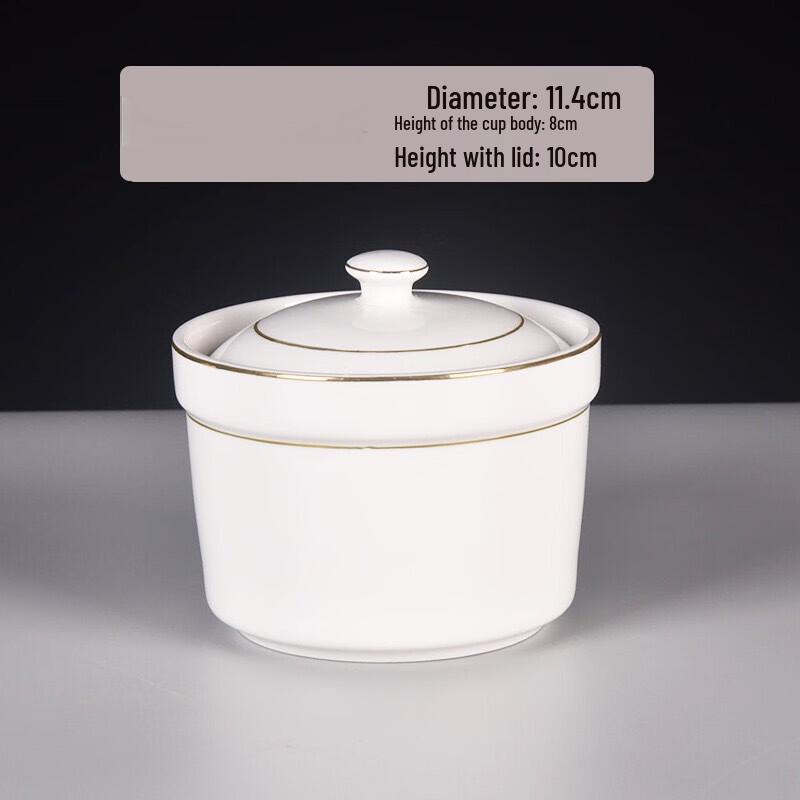 ZISIZ Gold Rim Stew Cup with Lid
