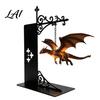 Fantasy-Literatur Fan Geschenk Drachen Bücherregal Lampe Retro Fliegendes Licht Mittelalterlicher Stil Tischdekoration Kreatives Buchstützenlicht für Bibliothek Lesen