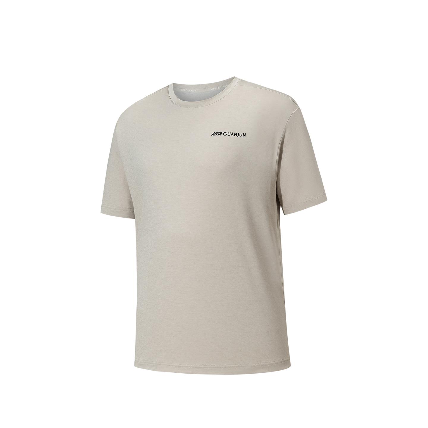 Anta Champion Breathable Mens Short Sleeve Knitted Shirt Summer 2026 Men tops Burning-Gold 152620152-3 L