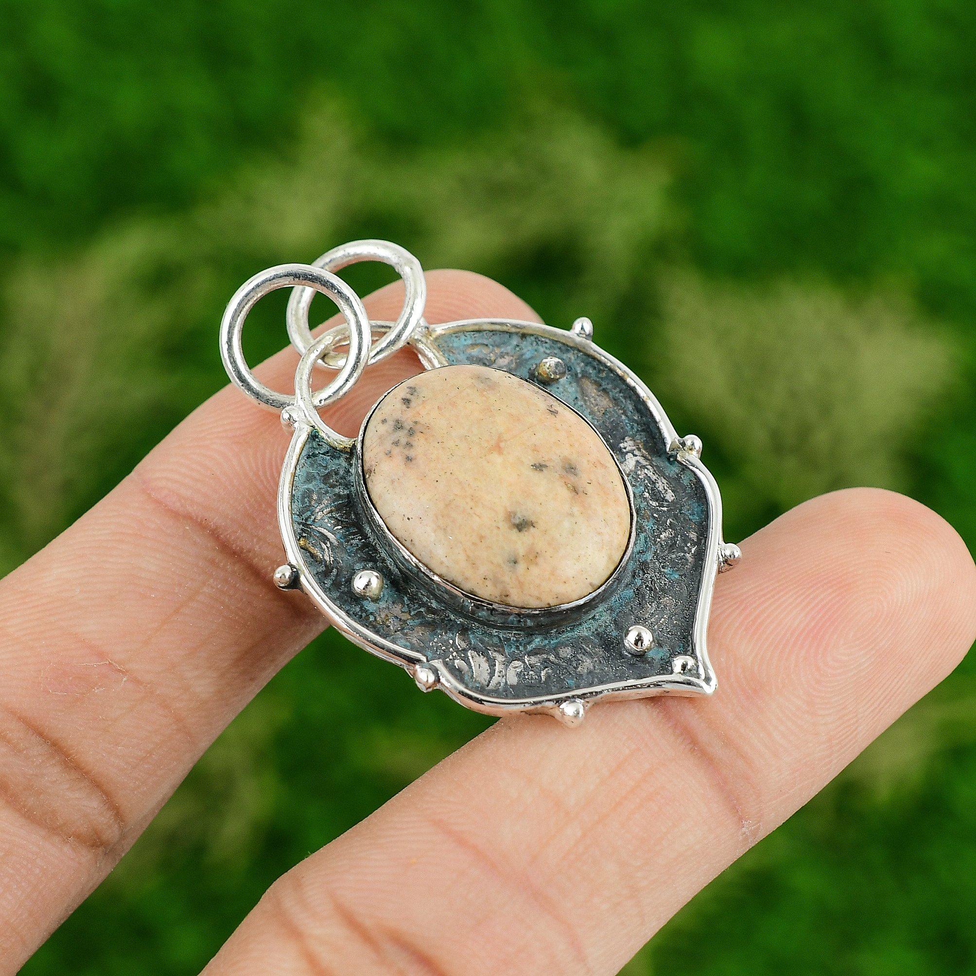 

Ocean Jasper Pendant 925 Sterling Silver Pendant Handmade Jewelry Genuine Gemstone Pendant Gifts For Wife