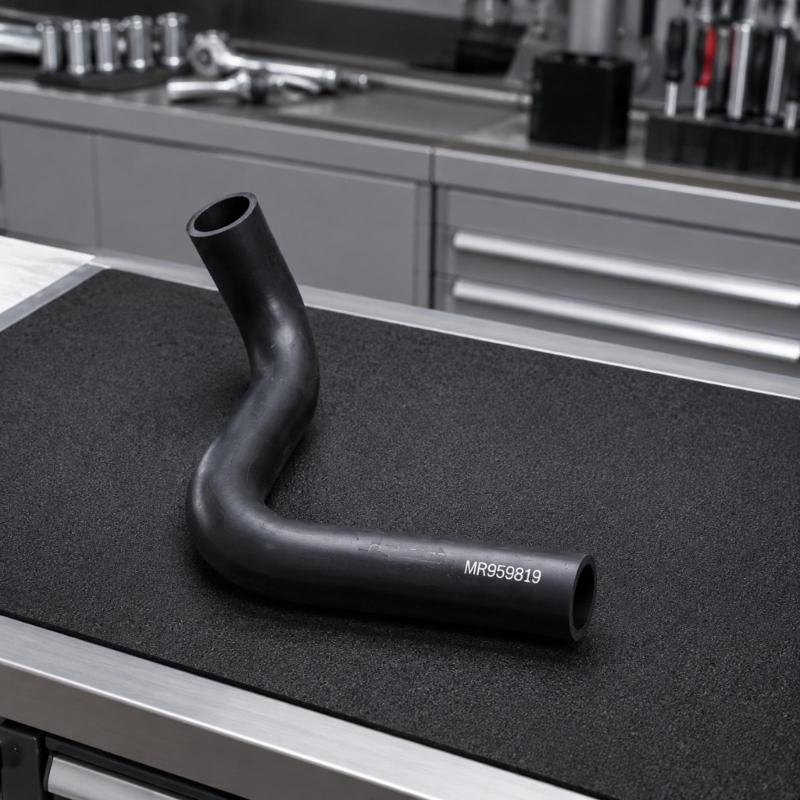 MR959819 MR959821 Fuel Fill Hose Replacement, Molded Black Rubber Tube with Bent Profile and Two Open Ends