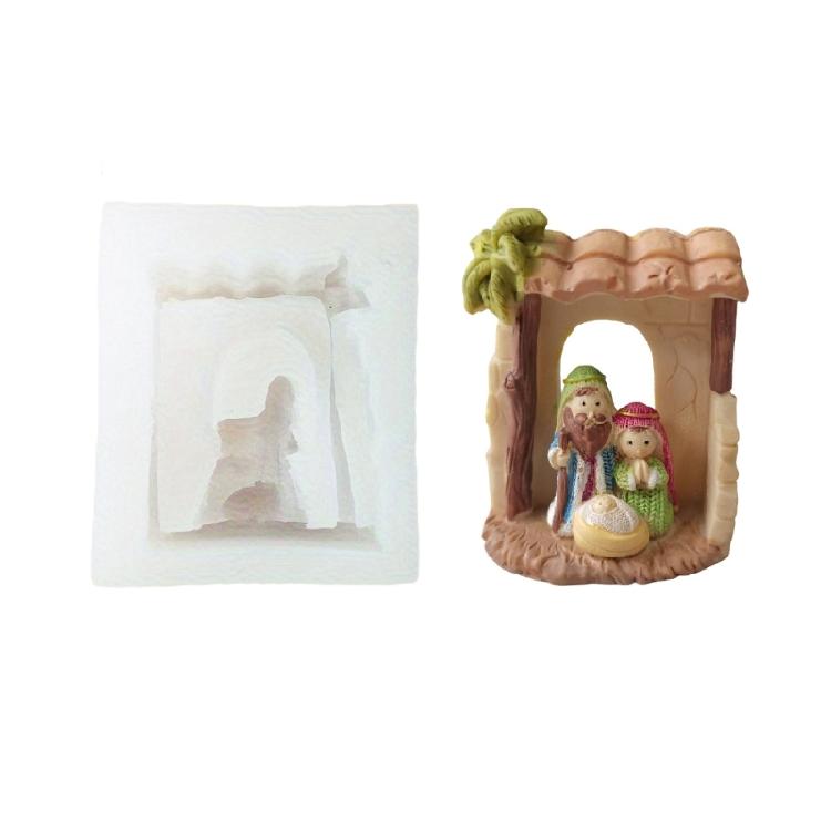 

Nativity Scene Silicone Mold Food Safe Silicone Easy Demold For Resin Casting Handmade Candle Soap Holiday Decoration 1
