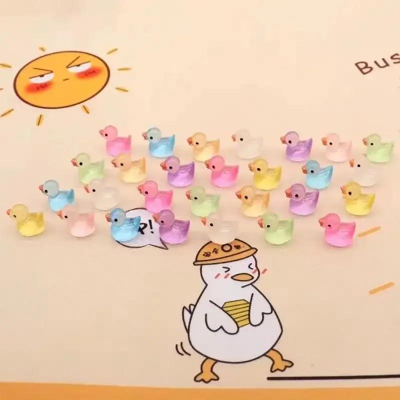 Rășină realizată manual cu desene animate de rață, lumina de noapte, decorare, simulare 3D, bijuterii, ornament, accesorii pentru casă, grădină de zâne