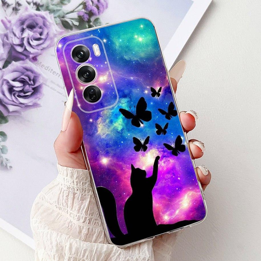 For OPPO Reno12 Pro 5G Case CPH2629 Cover Transparent Silicone Fashion Butterfly Soft Case For Reno 12 CPH2625 Reno 12Pro Fundas