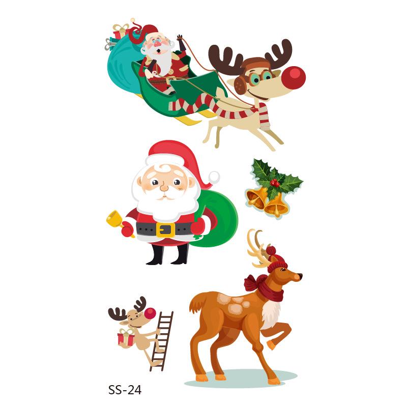Christmas Fun Face Stickers: Children's Cartoon Tattoo Stickers