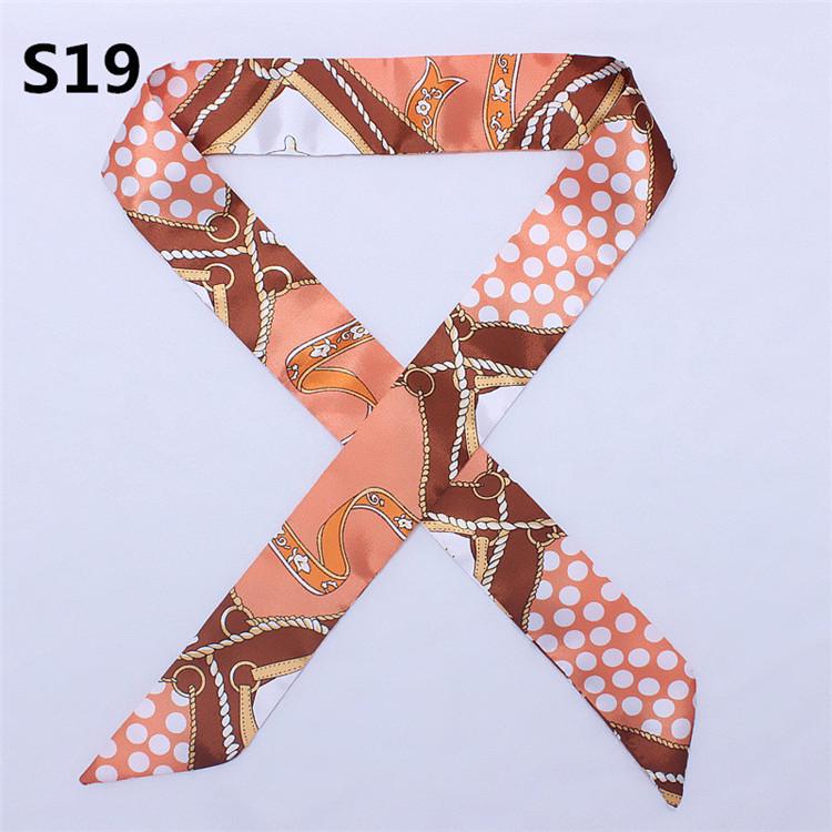 47 Colors Brand Bandana Small Silk Bag Scarf Women Head Hijab Scarf Long Skinny Scarves For Ladies Fashion Headband