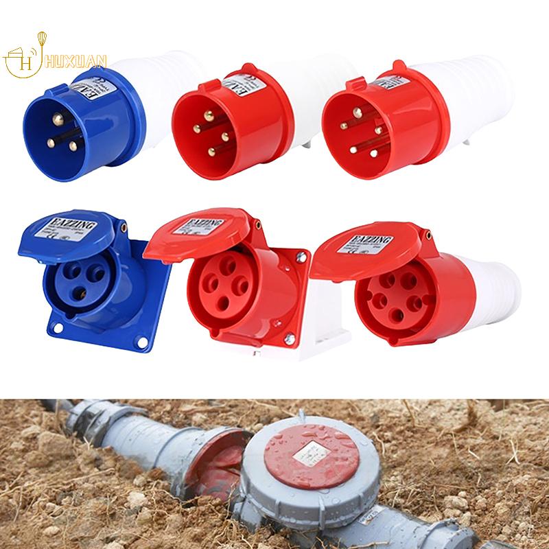 1 Piece 3PIN 4PIN 5PIN Industrial Plug And Socket Waterproof Connector 16A/32A Electrical Connection Wall Mount Socket