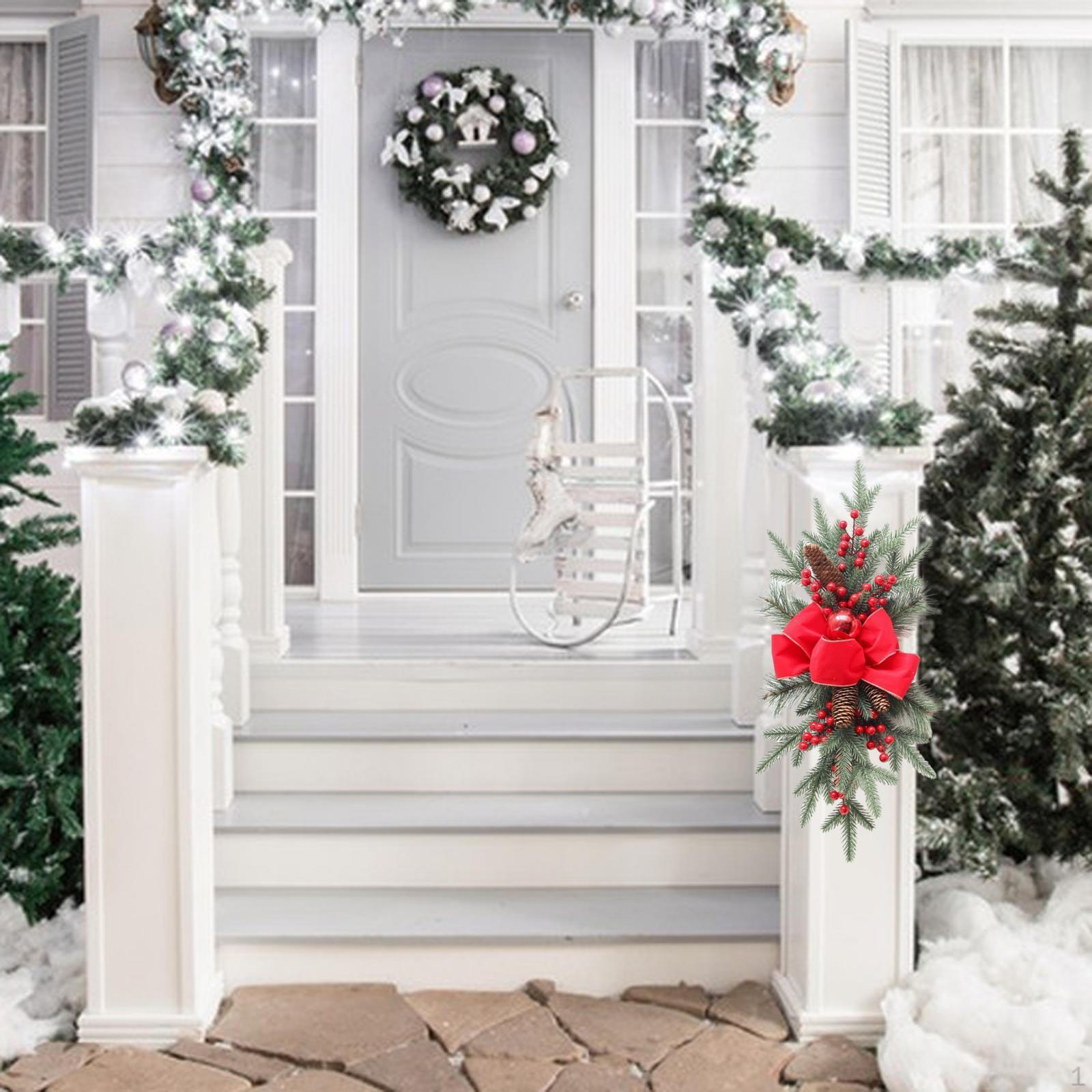 

Искусственный рождественский венок, гирлянда, домашний декор с украшениями для лестницы Green Leaves