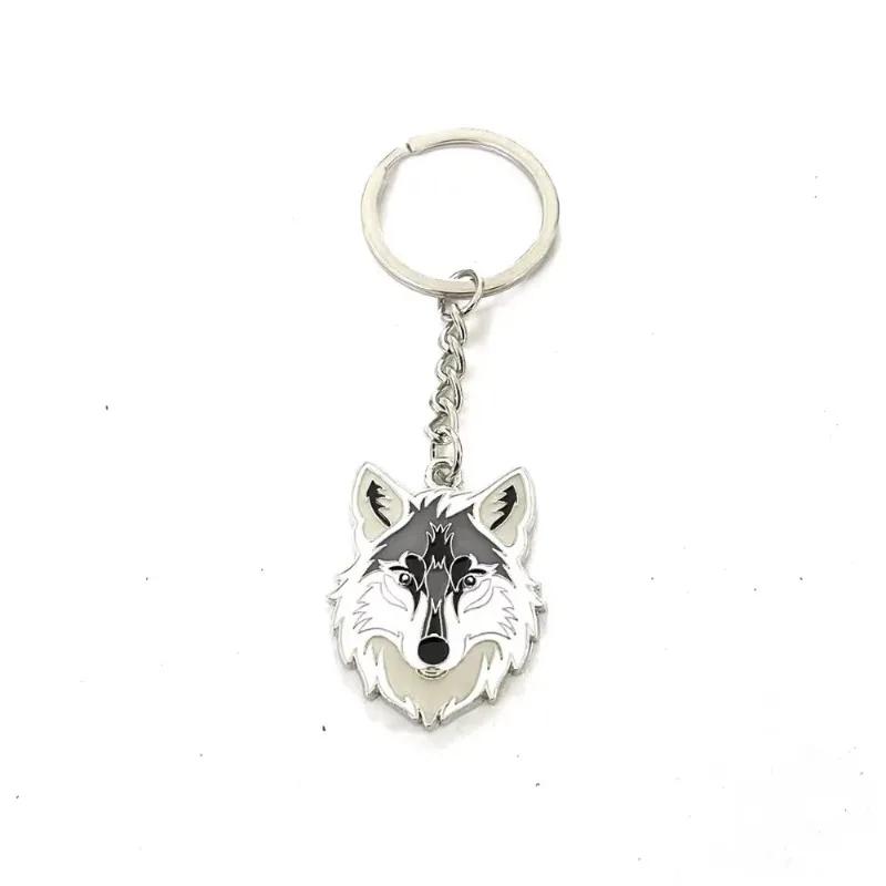 Cute Animal Pet Dog Wolf Keychain Puppy Dog Golden Retriever Metal Keyring Hanging Backpack Pendant Decorative Ornament Gifts