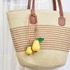 Pendentif Sac Cousu Main Cuir Artificiel Forme Fruit Porte-Clés Polyvalent Jaune Vert Décoration Été